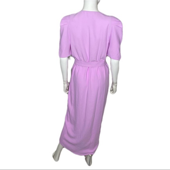 Amanda Uprichard Women's Electric Lilac Bonjour Faux Wrap Midi Dress sz M - Picture 6 of 9